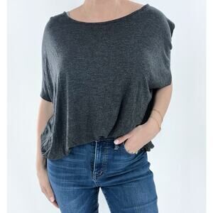 Vince Heathered Gray Relaxed Short Sleeve Tunic Tee Size XS